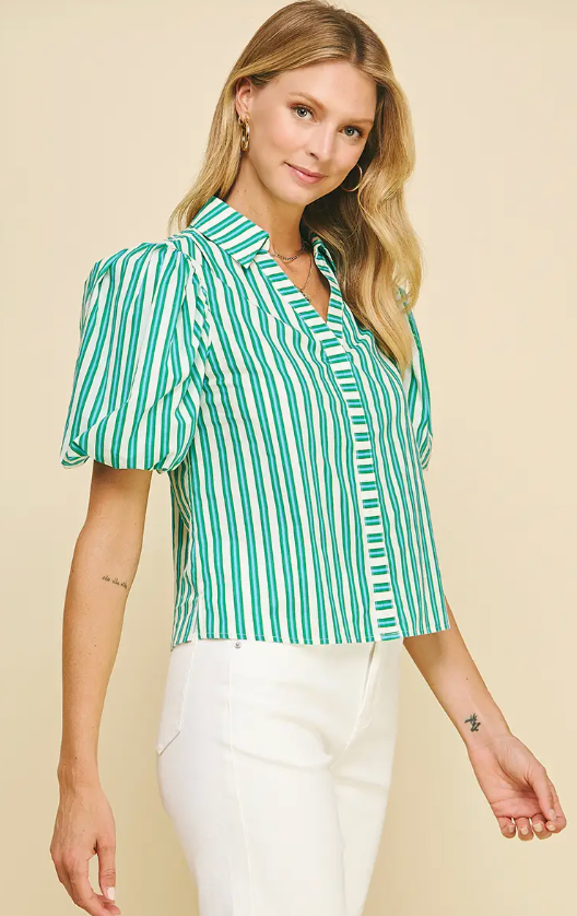 Stripe Print Blouse