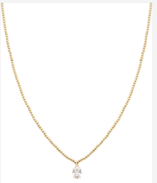 Clear Crystal on Gold Chain