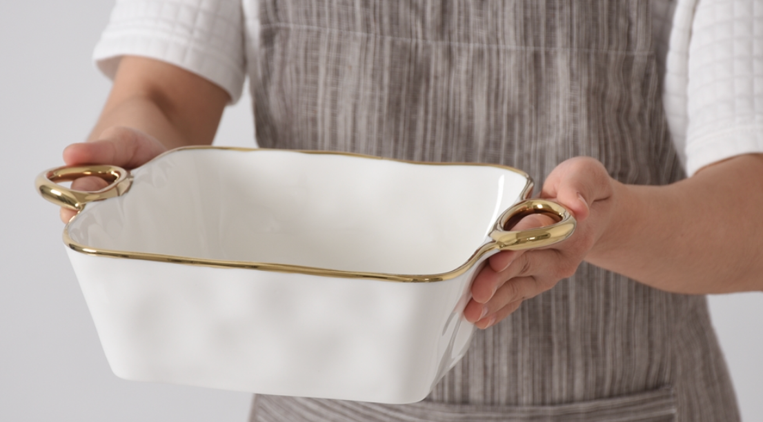 Square Baking Dish-Gold