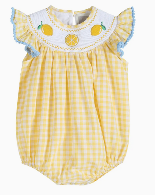 Lemon Smocked Romper