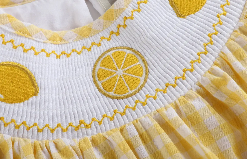 Lemon Smocked Romper