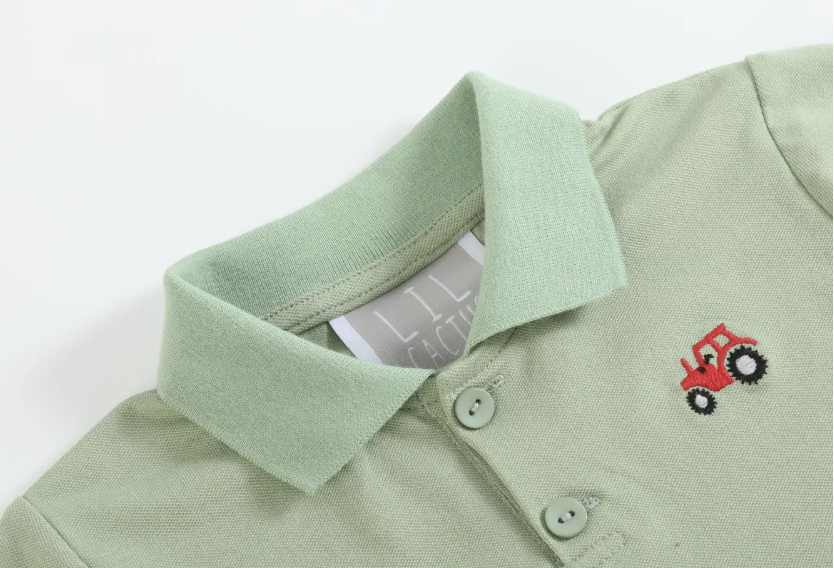 Green Tractor Polo Golf Shirt