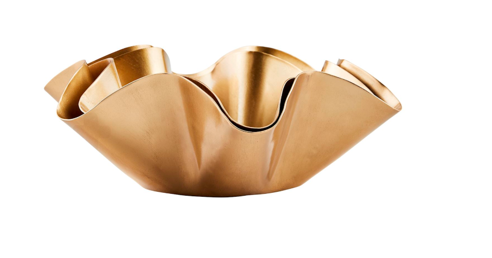 Brass Ruffle Bowl Set