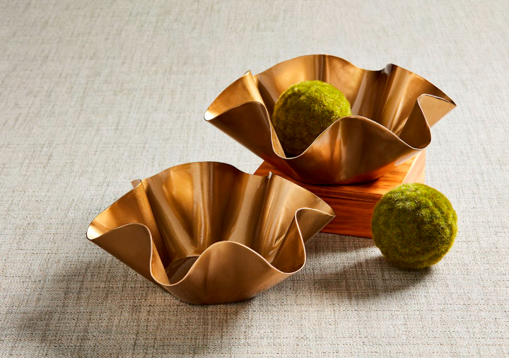 Brass Ruffle Bowl Set
