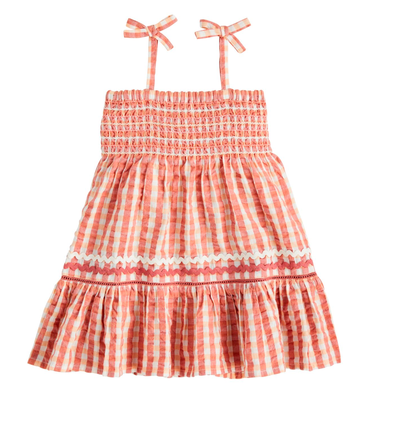Smocked Check Dress