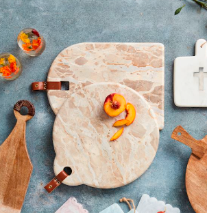 Round Tan Marble Board