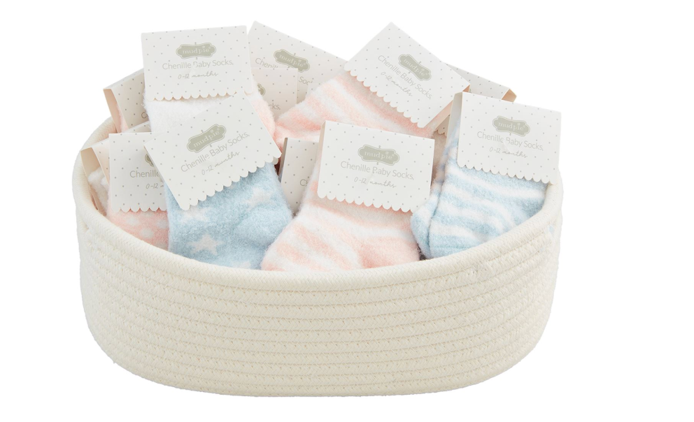 Baby Chenille Socks -Pink Dots