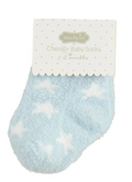Baby Chenille Socks -Blue Stars