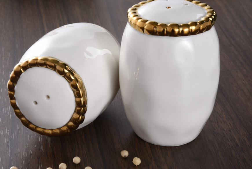 Salt and Pepper Shakers- Gold Beads