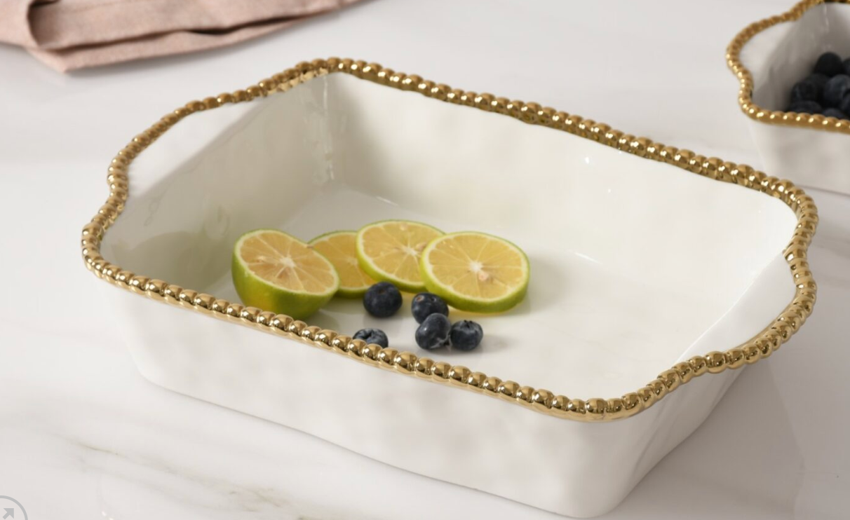 11 x 9 Rectangular Baking Dish-Gold