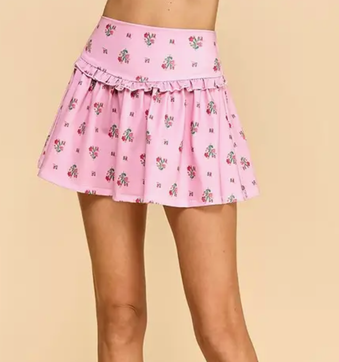 Motion Floral Print Athleisure Ruffle Detail Set