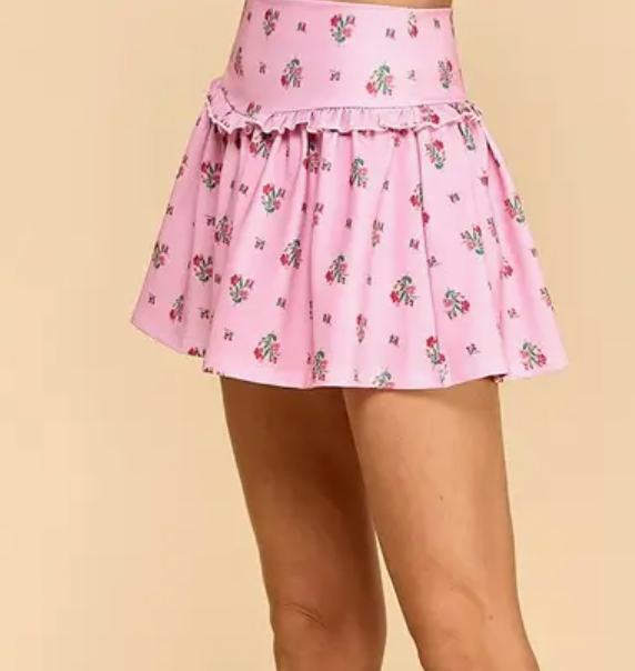 Motion Floral Print Athleisure Ruffle Detail Set