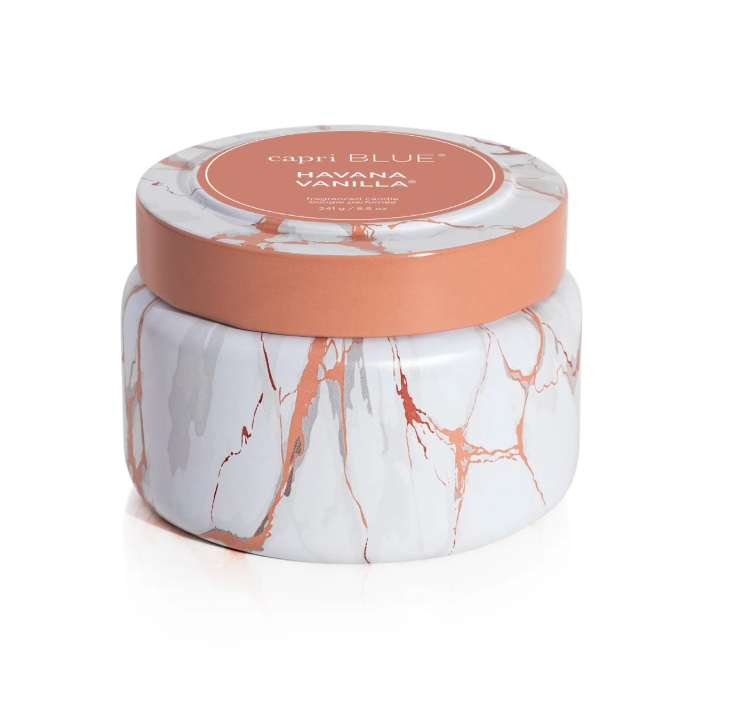 Havana Vanilla Modern Marble Travel Tin 8.5 oz