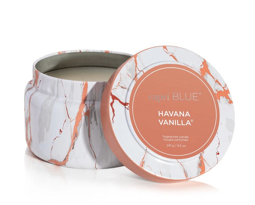 Havana Vanilla Modern Marble Travel Tin 8.5 oz