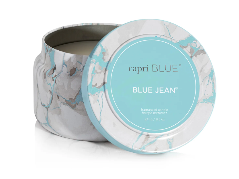 Blue Jean Modern Marble Travel Tin 8.5 oz