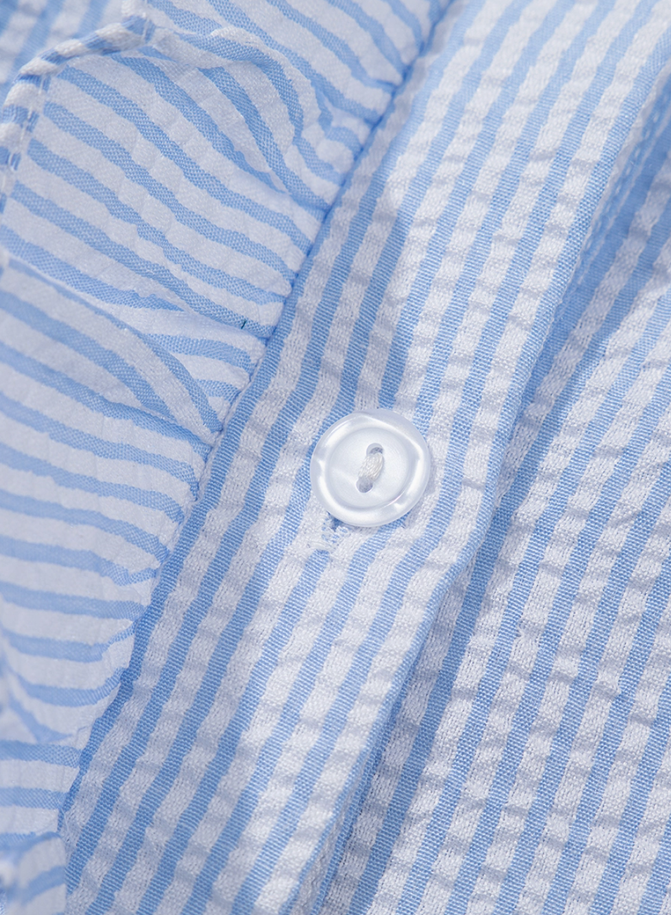 Texture Striped Ruffled Detail Shirt