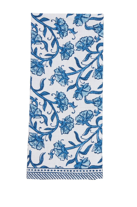 All Over Blue Floral Towel