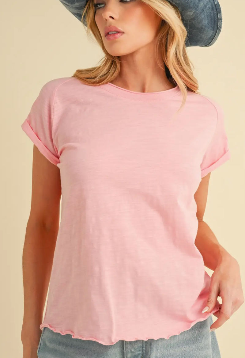 Gwen Basic Tee- Pink