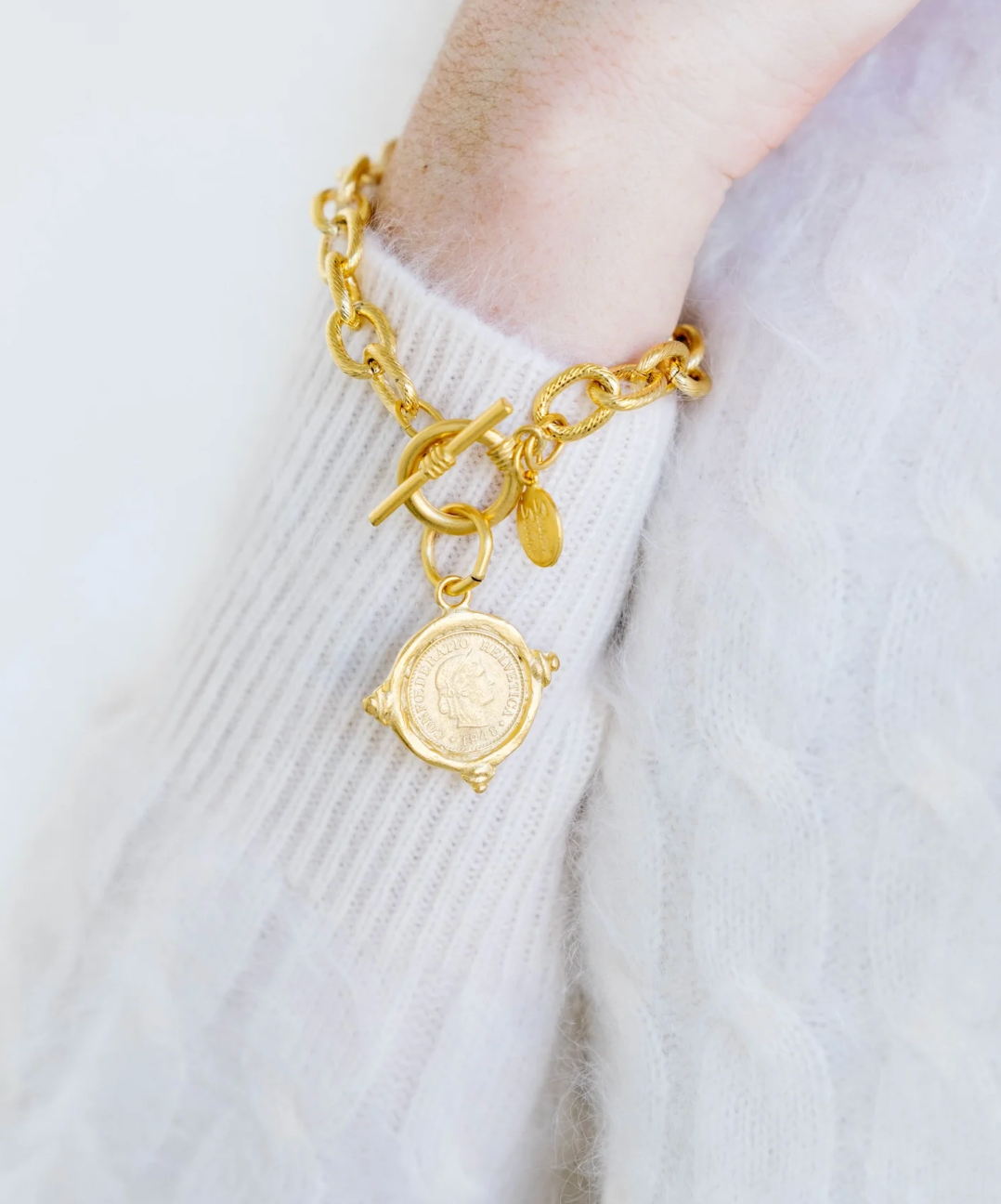 Gold Coin Intaglio Bracelet