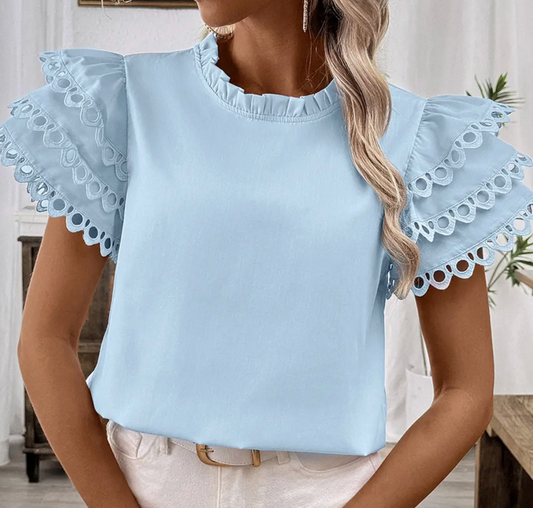 Preston Ric Rac Cap Sleeve Top