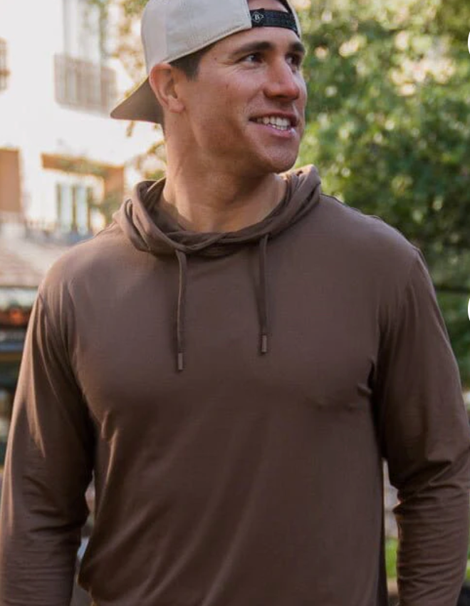 Performance Hoodie - Heather Brown