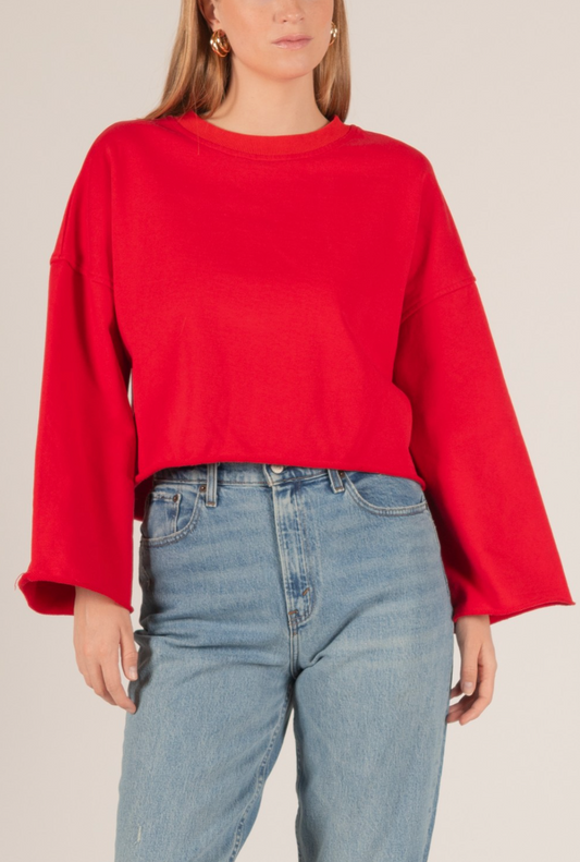 Red Belle Sleeve Sweatshirt