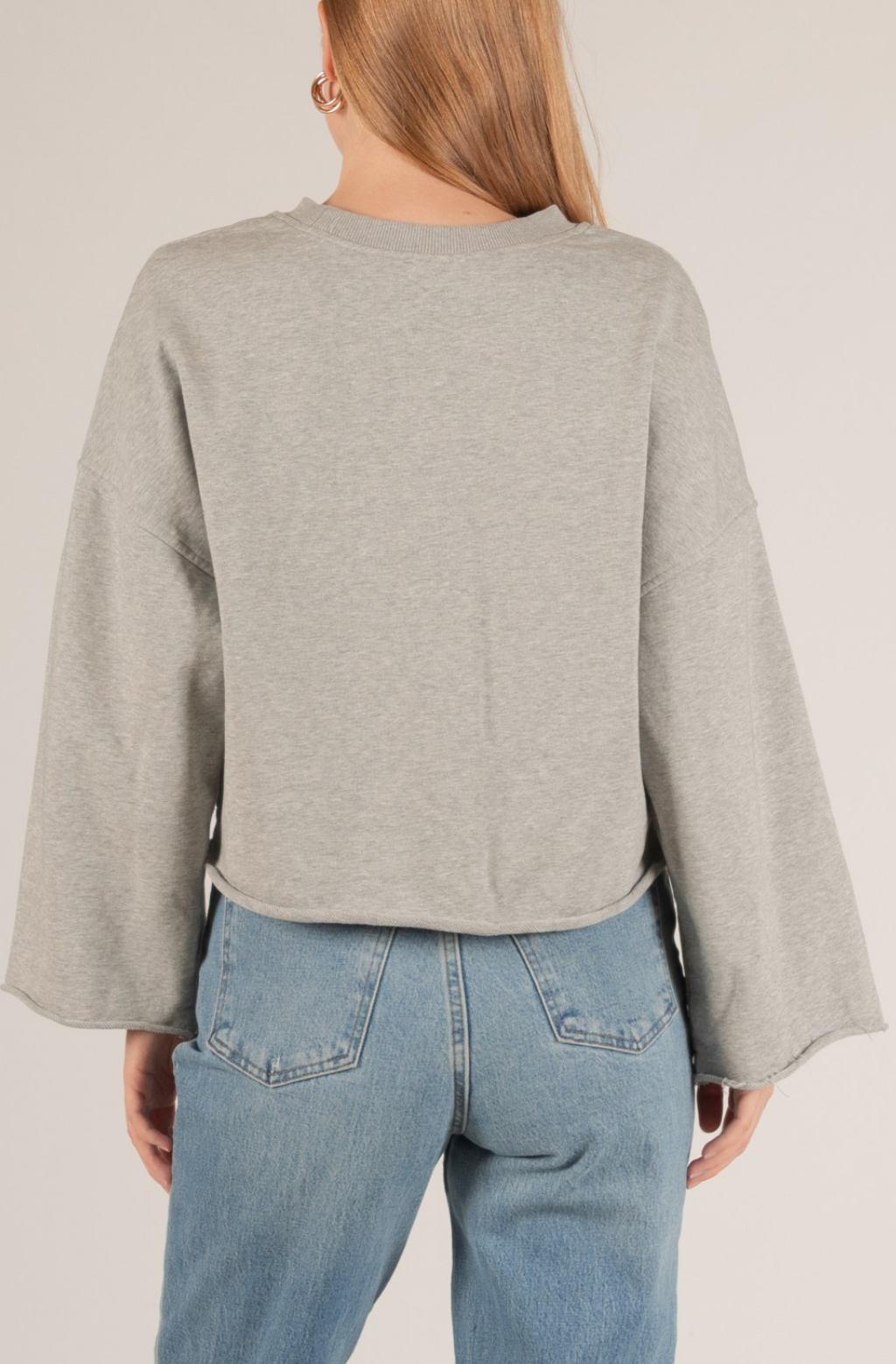 Grey Belle Sleeve Sweatshirt