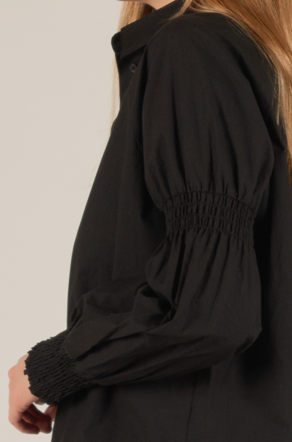 Black Fun Sleeved Top