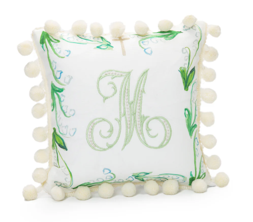 Lily of the Valley Mini Pom Pom Pillow