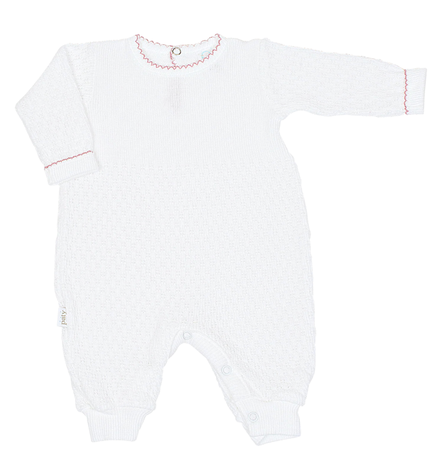 Paty Knit Romper-Red