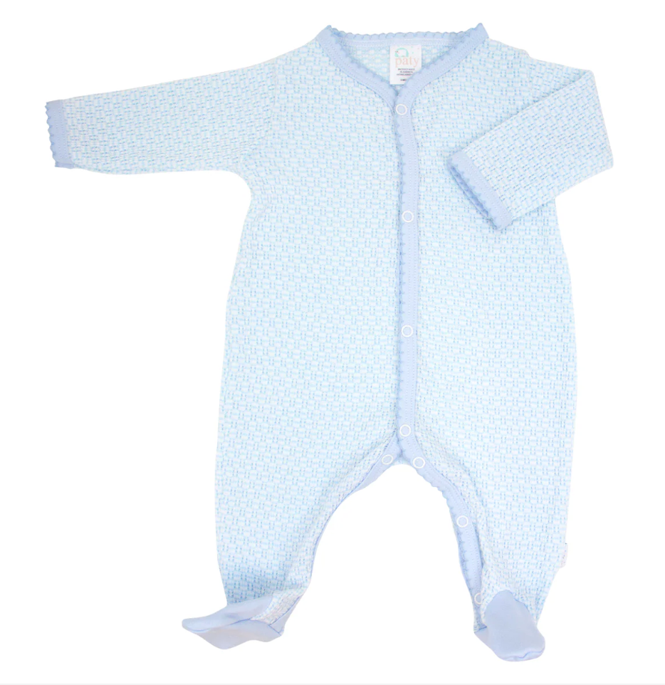 Paty Knit Footie-Blue