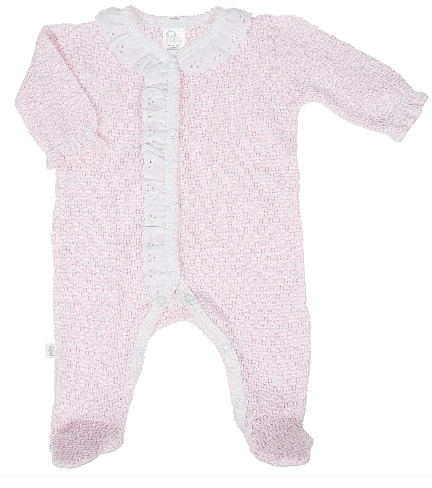 Paty Knit Footie-Pink