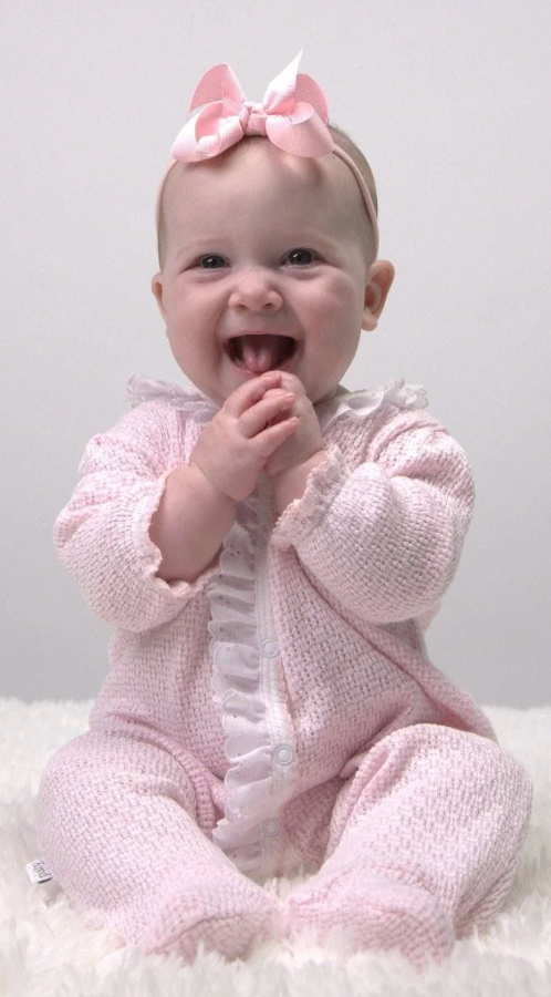 Paty Knit Footie-Pink