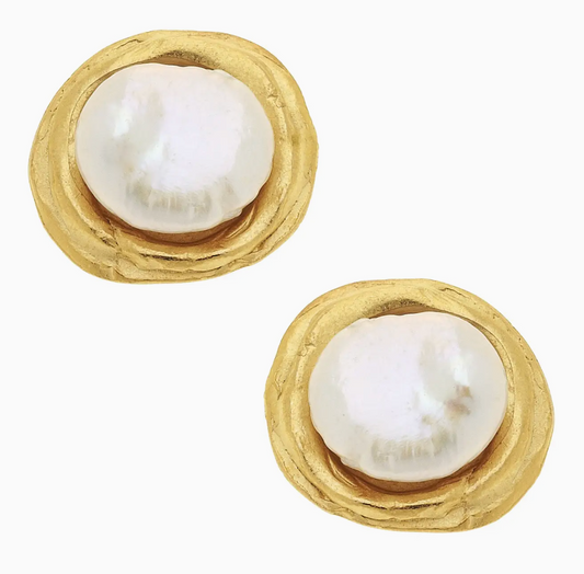 Gold Pearl Earrings