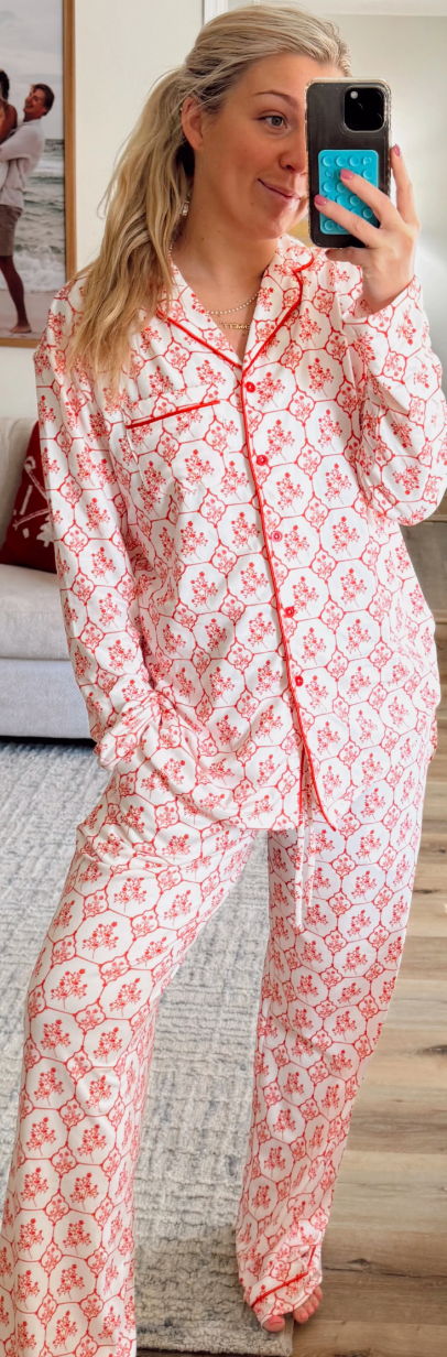 Red Toile Pajama Set