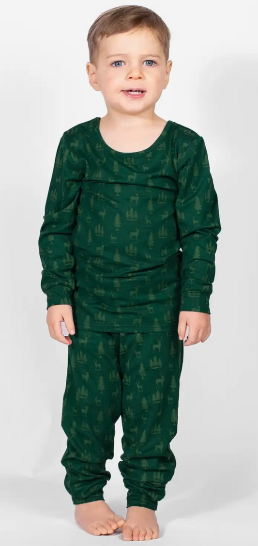 Kid's Woodsy Deer Pajama Set