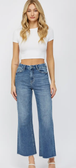 Super High Wide Leg-Blue Jay