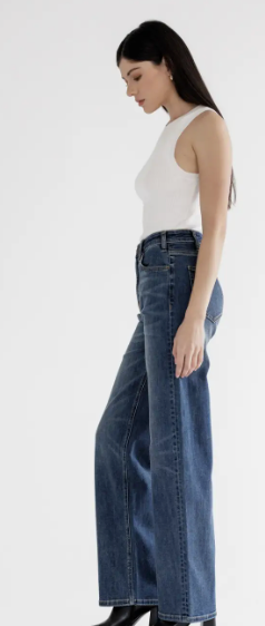 Super High Straight Leg-Mets Blue