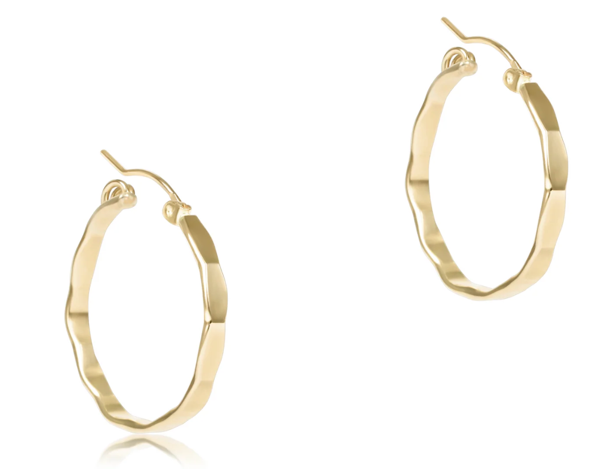 Scalloped Round Gold 1.25" Hoop - Smooth