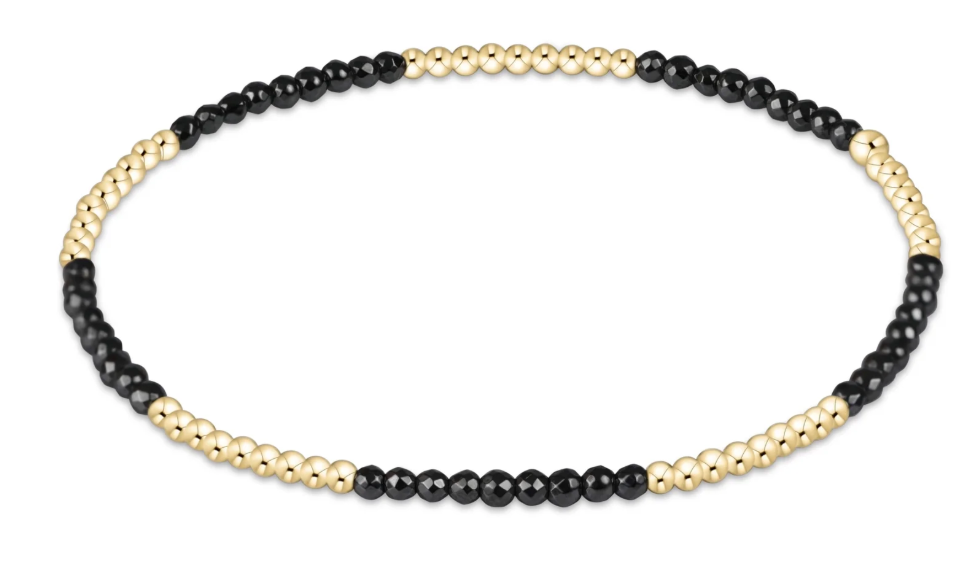 Blissful Pattern 2mm bead bracelet - Faceted Hematite