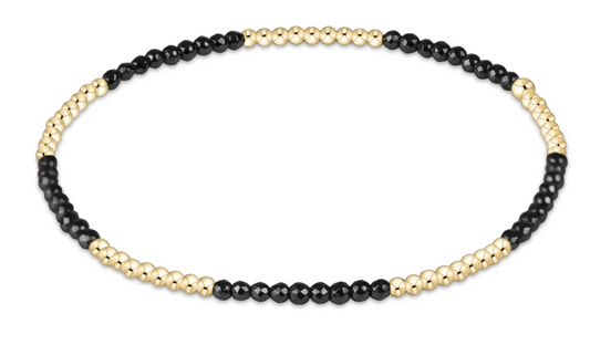 Blissful Pattern 2mm bead bracelet - Faceted Hematite
