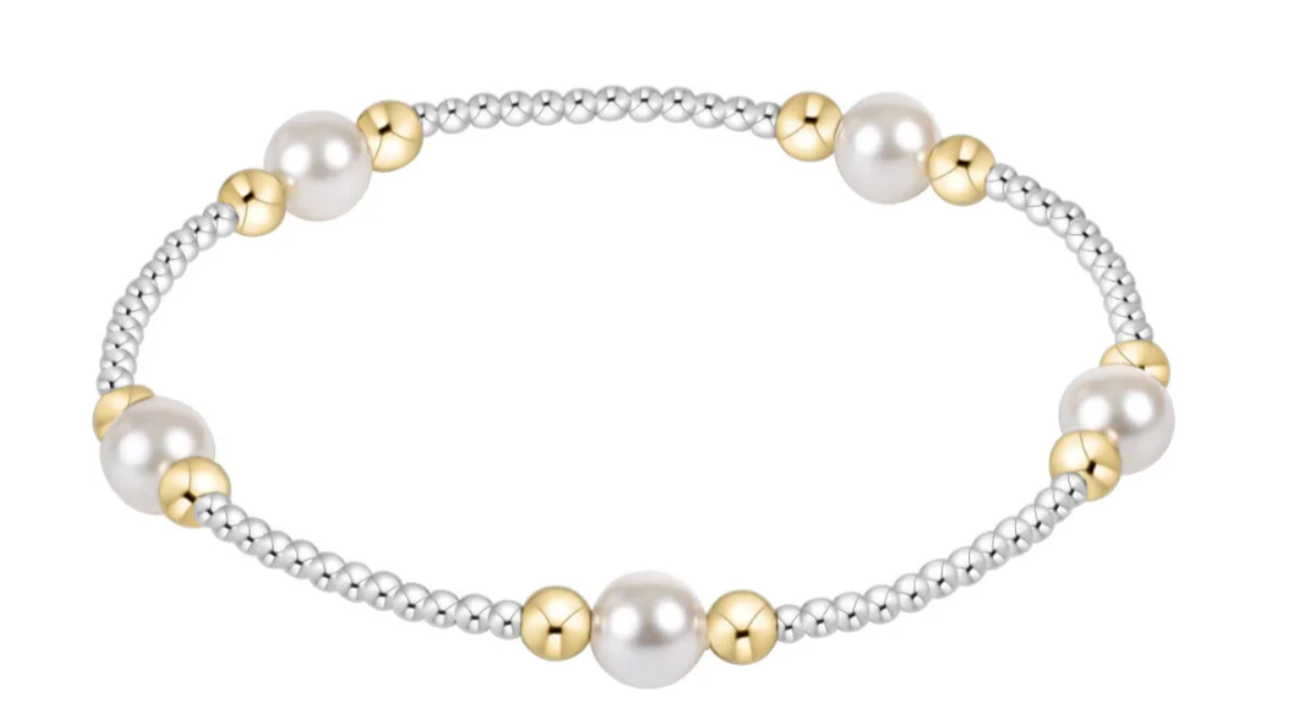 Purpose Pearl 6mm Bead Bracelet Mixed Metal