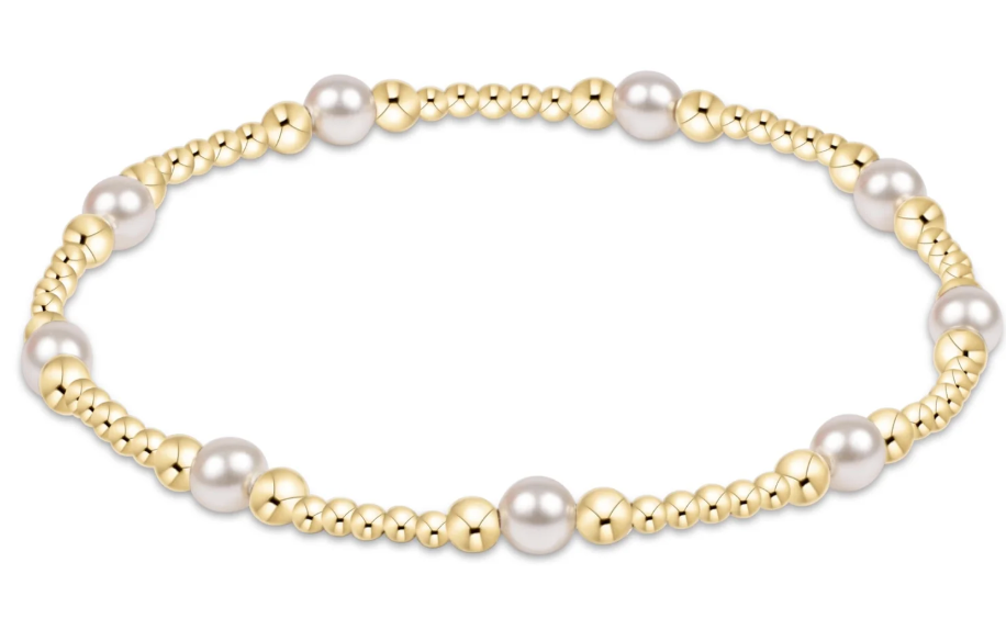 Classic Purpose Pattern 4mm bead bracelet - Pearl