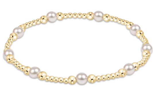 Classic Purpose Pattern 4mm bead bracelet - Pearl