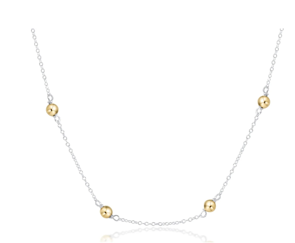 17" Choker Simplicity Chain Sterling mixed metal - classic 4mm gold
