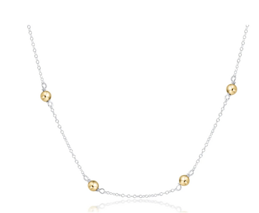17" Choker Simplicity Chain Sterling mixed metal - classic 4mm gold