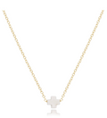 16" Necklace Gold - Signature Cross Small-Off White