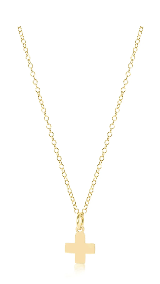 16" Necklace Gold - Signature Cross Charm