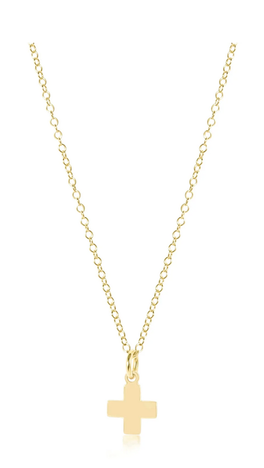 16" Necklace Gold - Signature Cross Charm
