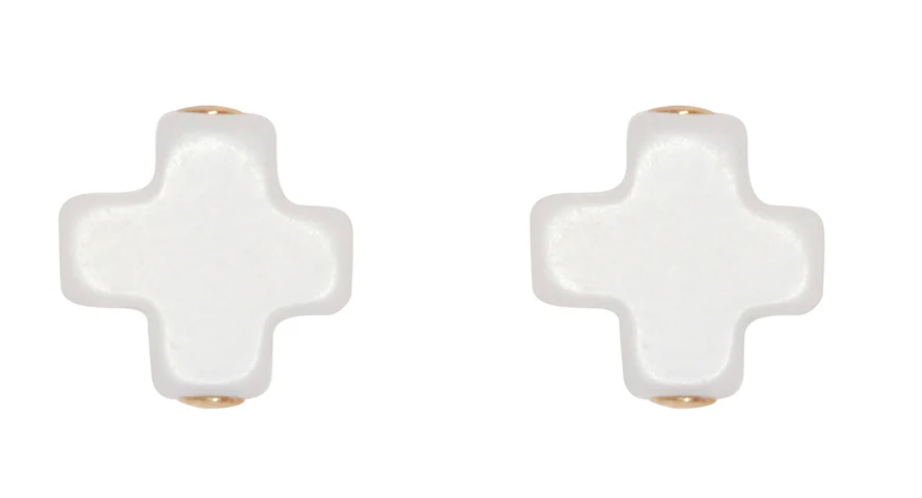 Signature Cross Stud - Off White